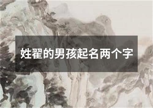 姓翟的男孩起名两个字