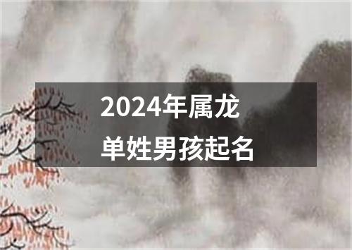 2024年属龙单姓男孩起名