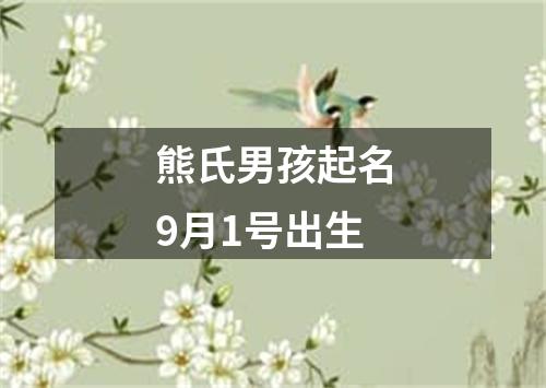 熊氏男孩起名9月1号出生