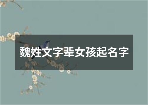 魏姓文字辈女孩起名字