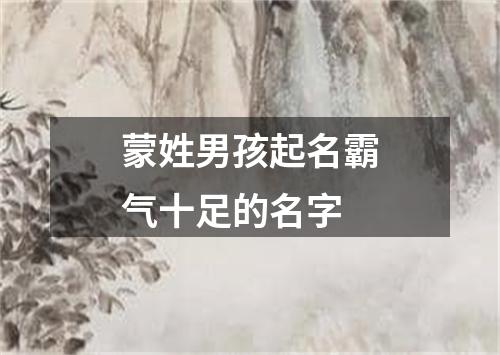 蒙姓男孩起名霸气十足的名字