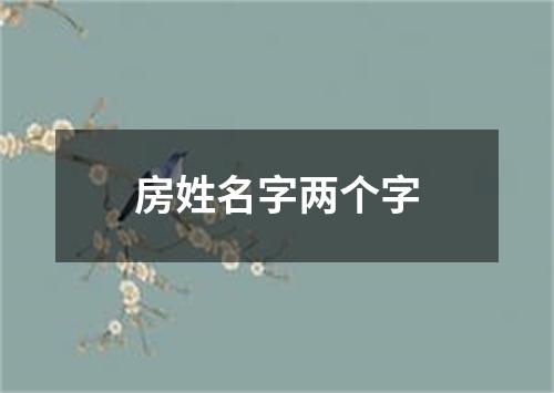 房姓名字两个字