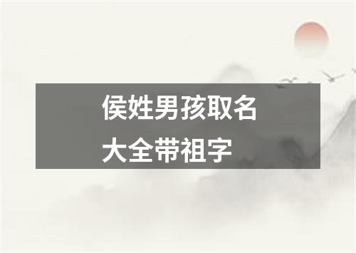 侯姓男孩取名大全带祖字