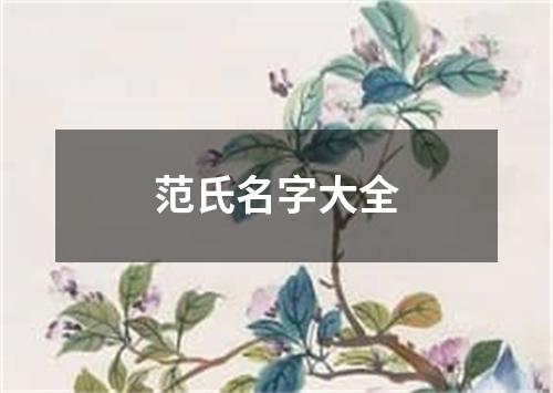 范氏名字大全