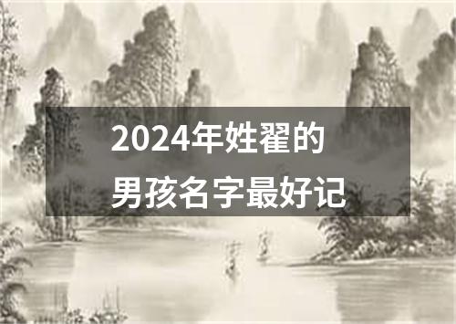 2024年姓翟的男孩名字最好记