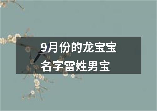 9月份的龙宝宝名字雷姓男宝