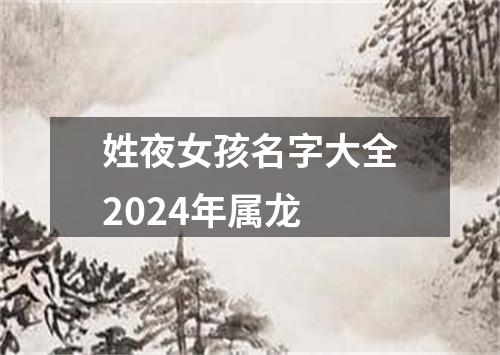 姓夜女孩名字大全2024年属龙