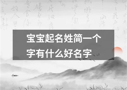 宝宝起名姓简一个字有什么好名字