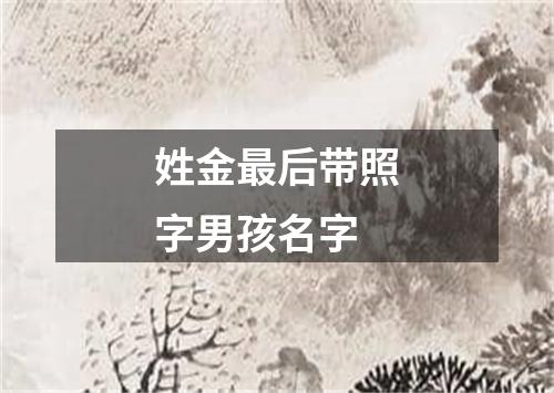 姓金最后带照字男孩名字