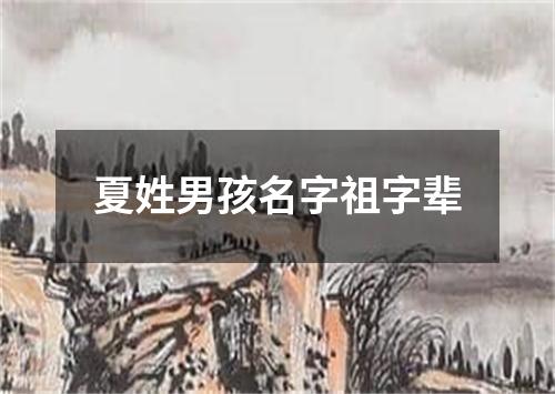 夏姓男孩名字祖字辈