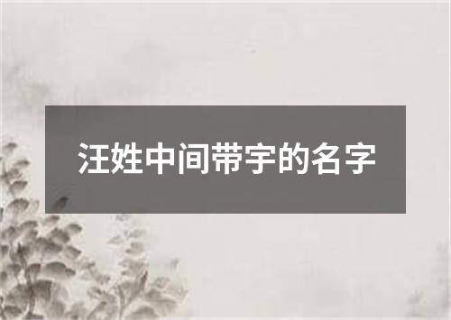 汪姓中间带宇的名字