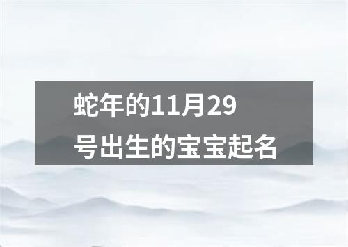 蛇年的11月29号出生的宝宝起名