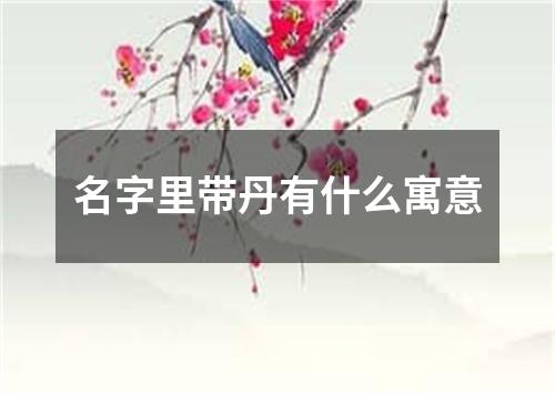 名字里带丹有什么寓意