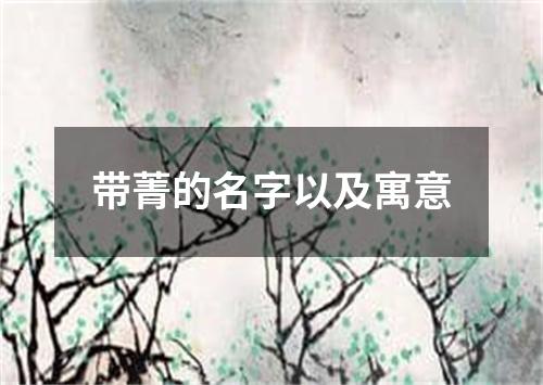 带菁的名字以及寓意