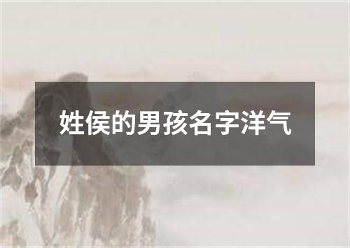 姓侯的男孩名字洋气