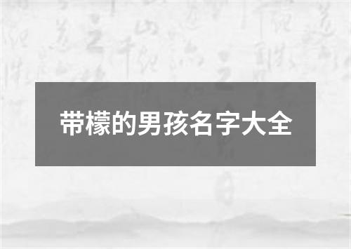 带檬的男孩名字大全