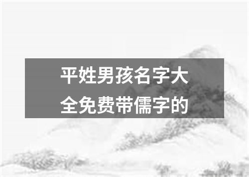 平姓男孩名字大全免费带儒字的