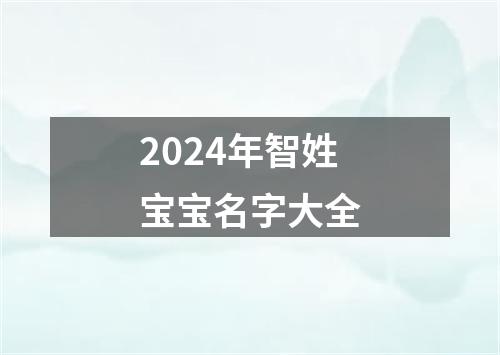 2024年智姓宝宝名字大全