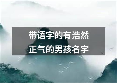 带语字的有浩然正气的男孩名字