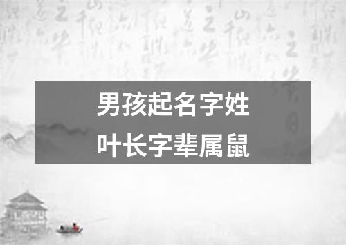 男孩起名字姓叶长字辈属鼠