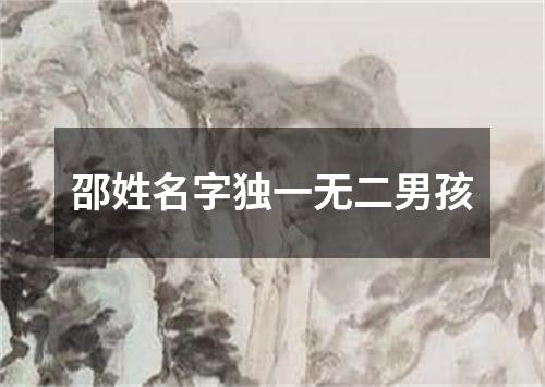 邵姓名字独一无二男孩