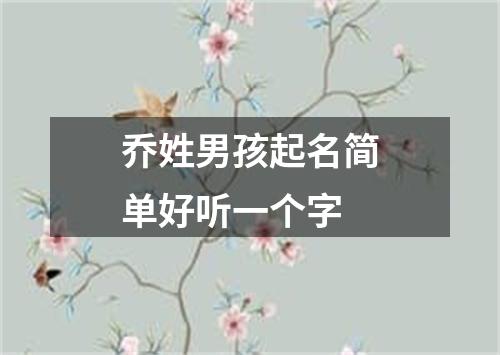 乔姓男孩起名简单好听一个字