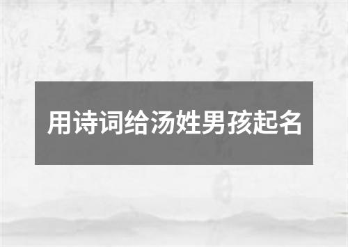 用诗词给汤姓男孩起名