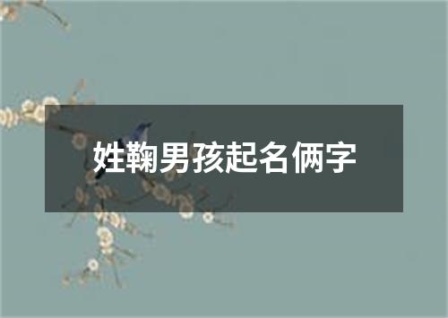 姓鞠男孩起名俩字