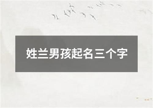 姓兰男孩起名三个字