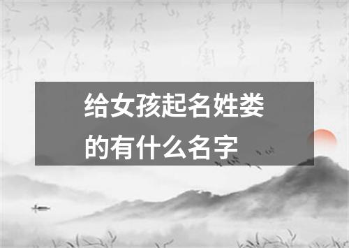 给女孩起名姓娄的有什么名字