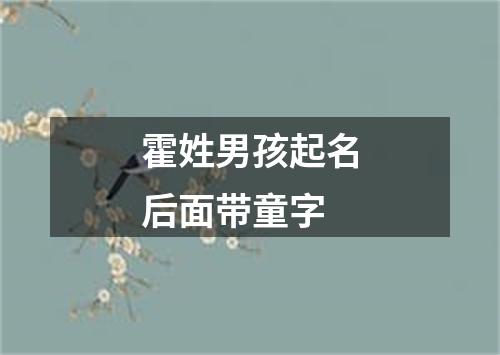 霍姓男孩起名后面带童字