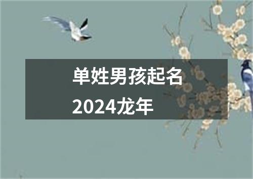 单姓男孩起名2024龙年