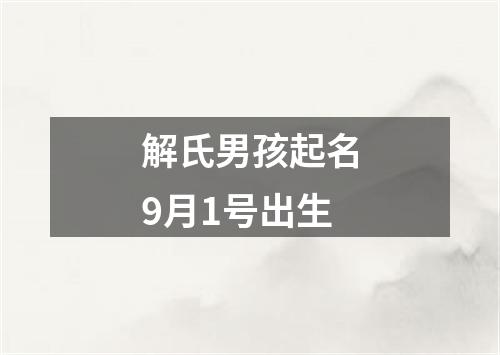 解氏男孩起名9月1号出生