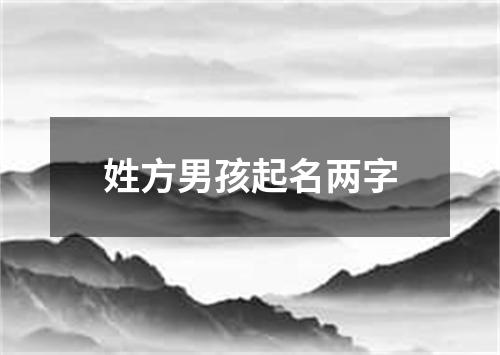 姓方男孩起名两字