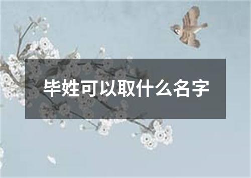 毕姓可以取什么名字