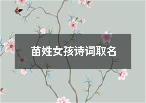 苗姓女孩诗词取名