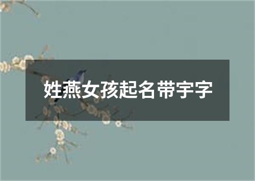 姓燕女孩起名带宇字