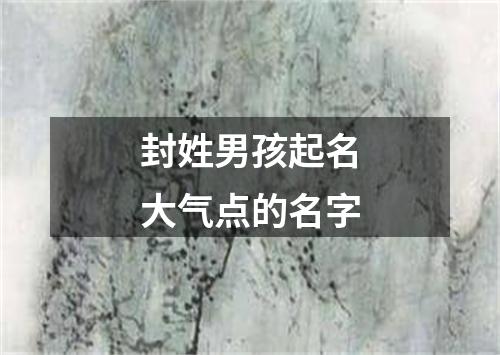 封姓男孩起名大气点的名字