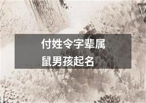 付姓令字辈属鼠男孩起名