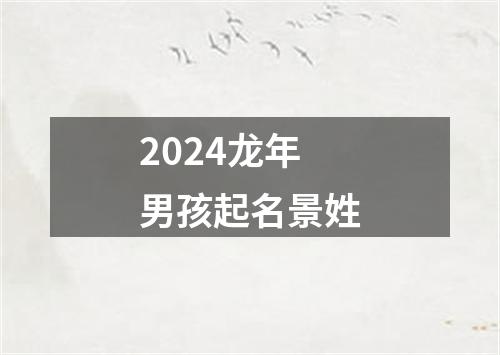 2024龙年男孩起名景姓