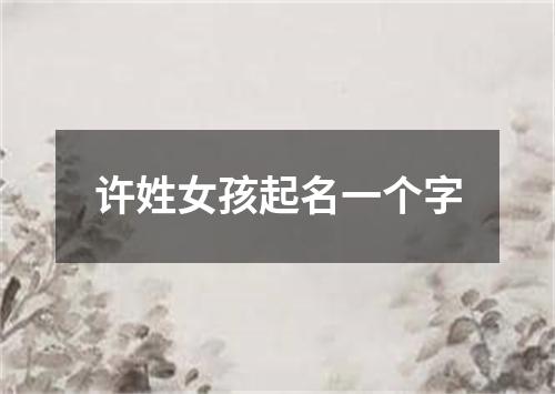 许姓女孩起名一个字