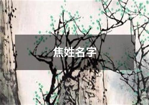 焦姓名字