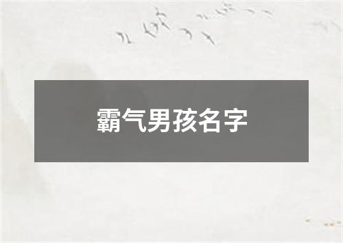 霸气男孩名字