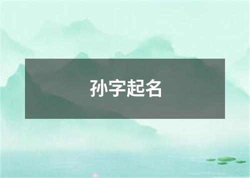 孙字起名