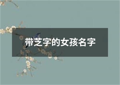 带芝字的女孩名字