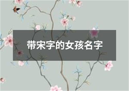 带宋字的女孩名字