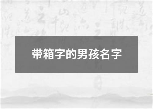 带箱字的男孩名字