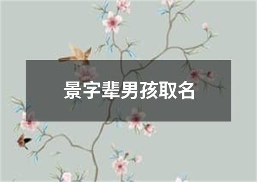 景字辈男孩取名