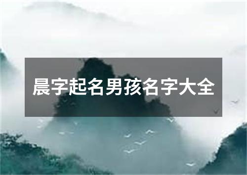 晨字起名男孩名字大全