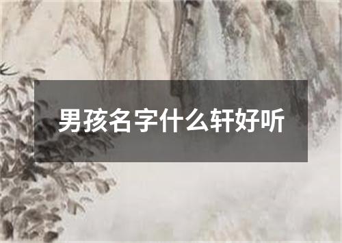 男孩名字什么轩好听